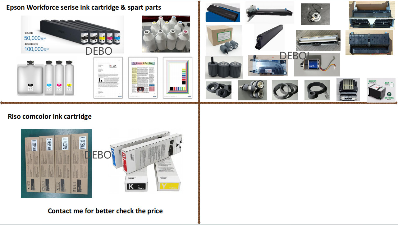 WF  C20750 C20590 C21000 M21000  Duplexer cleaning components paper blet feeding roller ink cartridges