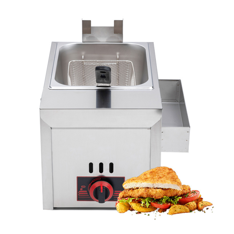 Commercial Continuons Strong Chips Small Mini Natural Gas Burner Portable Gas Deep Fryer In Price