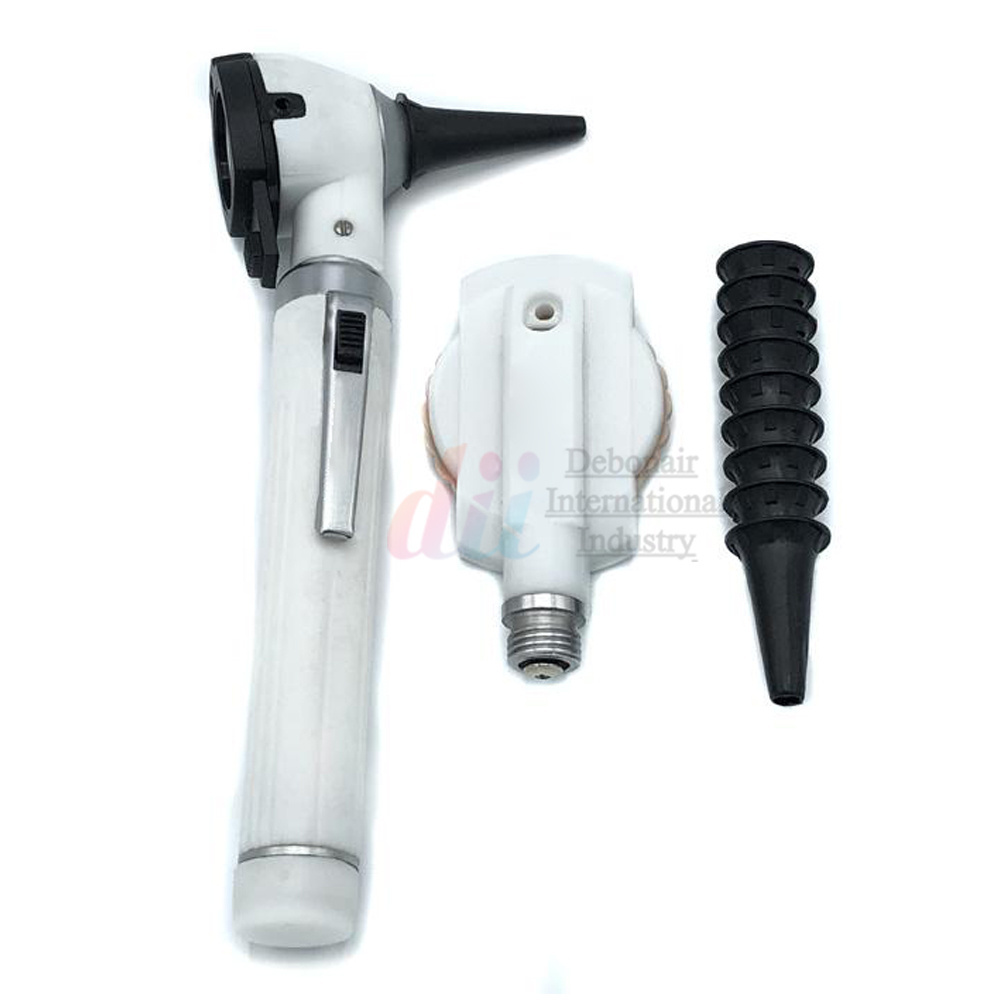 Fiber Optic Mini Otoscope Ophthalmoscope Set with 1 Handle 2 Otoscope Ophthalmoscope Heads 1 Handle 10 Disposable Ear Cannulas