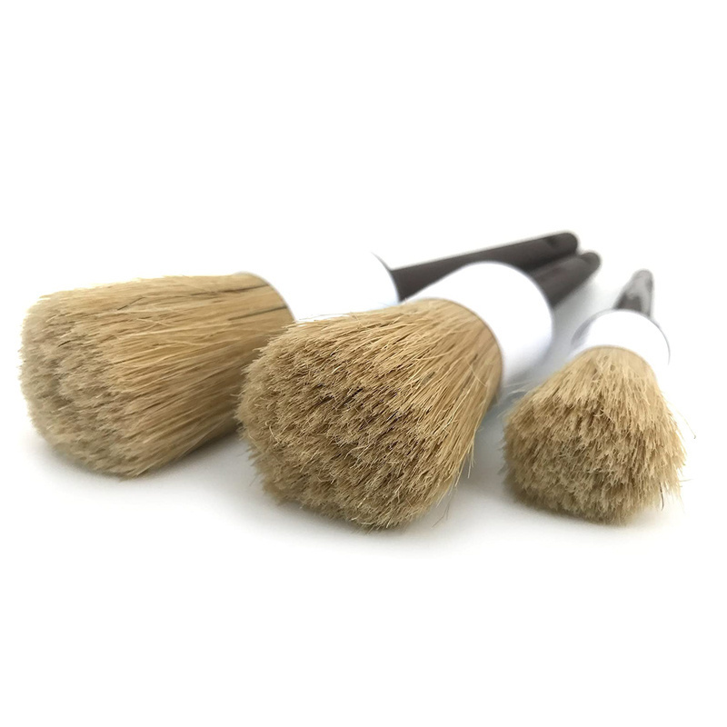 White Hot Sales Soft Bristle Nature Boar Hair Dashboard Brush for Car Detailing Brush