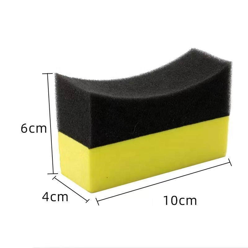 custom car cleaning sponge tire applicator dressing shine sponge U shape car wash polishing wax EVA tyre auto sponge