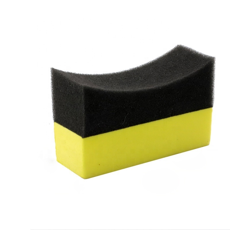 custom car cleaning sponge tire applicator dressing shine sponge U shape car wash polishing wax EVA tyre auto sponge