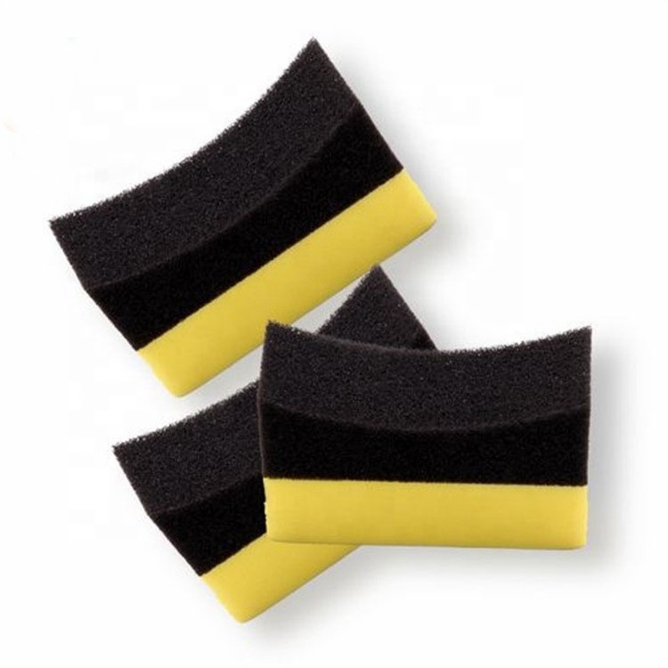 custom car cleaning sponge tire applicator dressing shine sponge U shape car wash polishing wax EVA tyre auto sponge