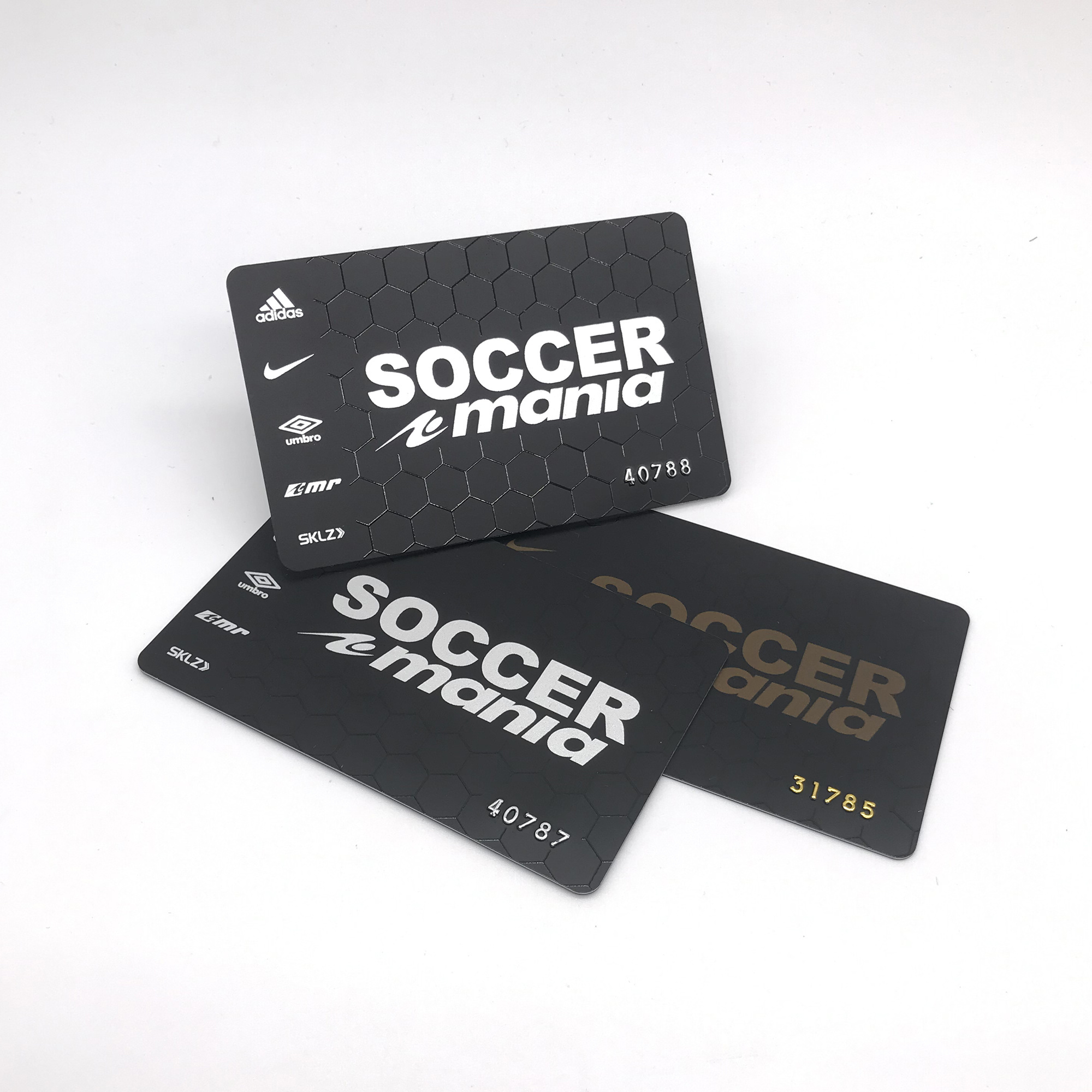 UV spot printing Plastic membership card with embossing card number