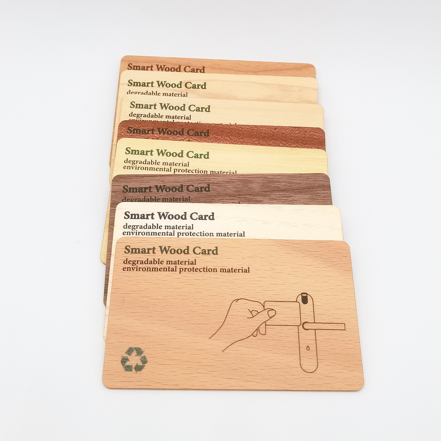 Custom Printing wood NFC card wooden NFC business card with NFC 213 215 216 chip