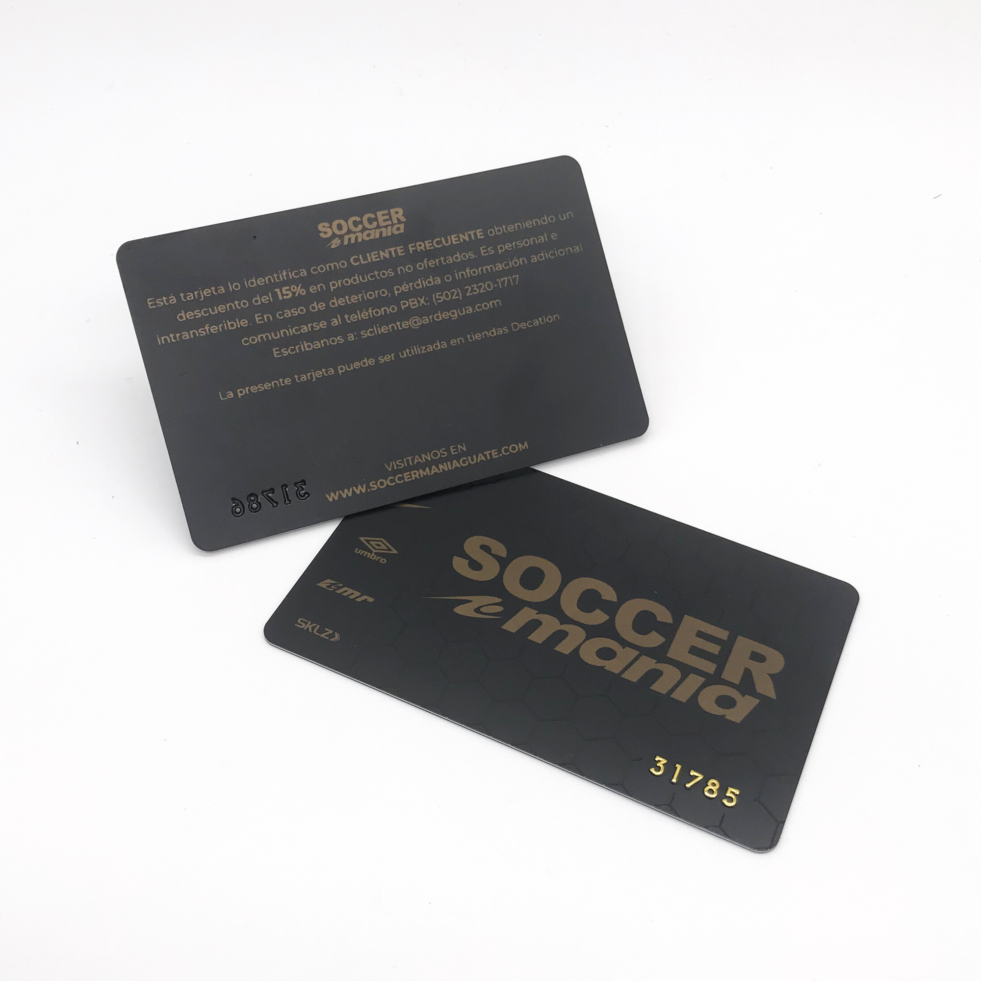 Plastic member card with embossing card  number