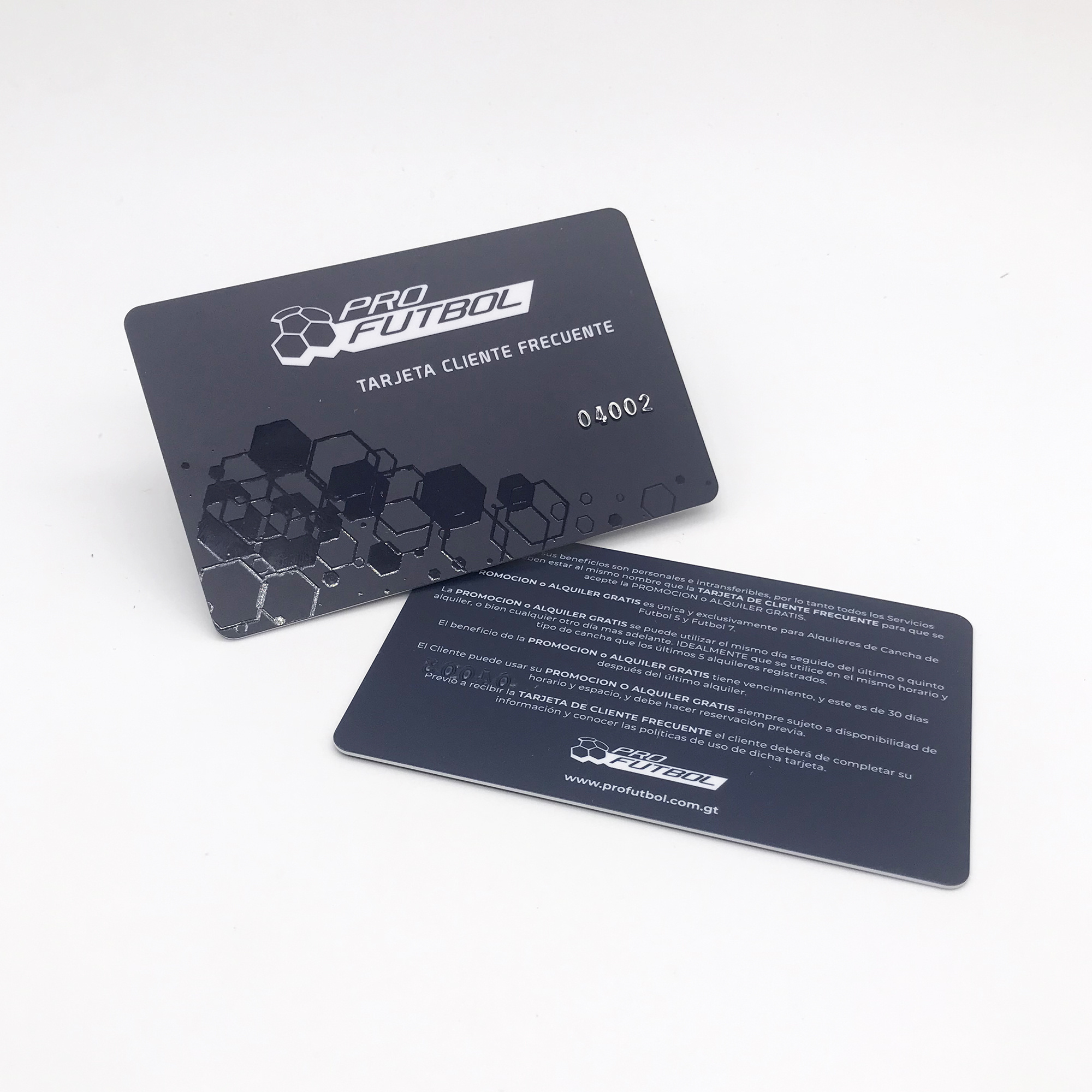 UV spot printing Plastic membership card with embossing card number