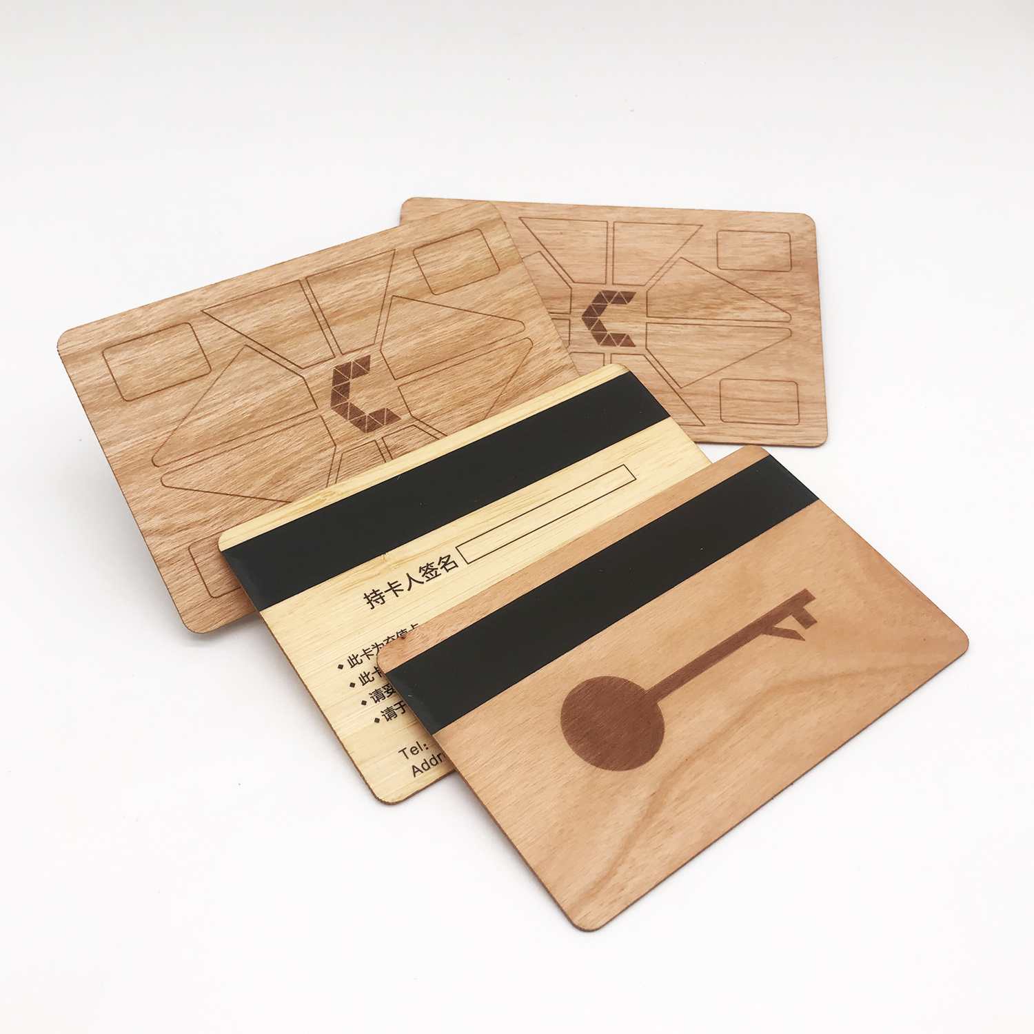 Custom Wooden RFID card with magnetic stripe