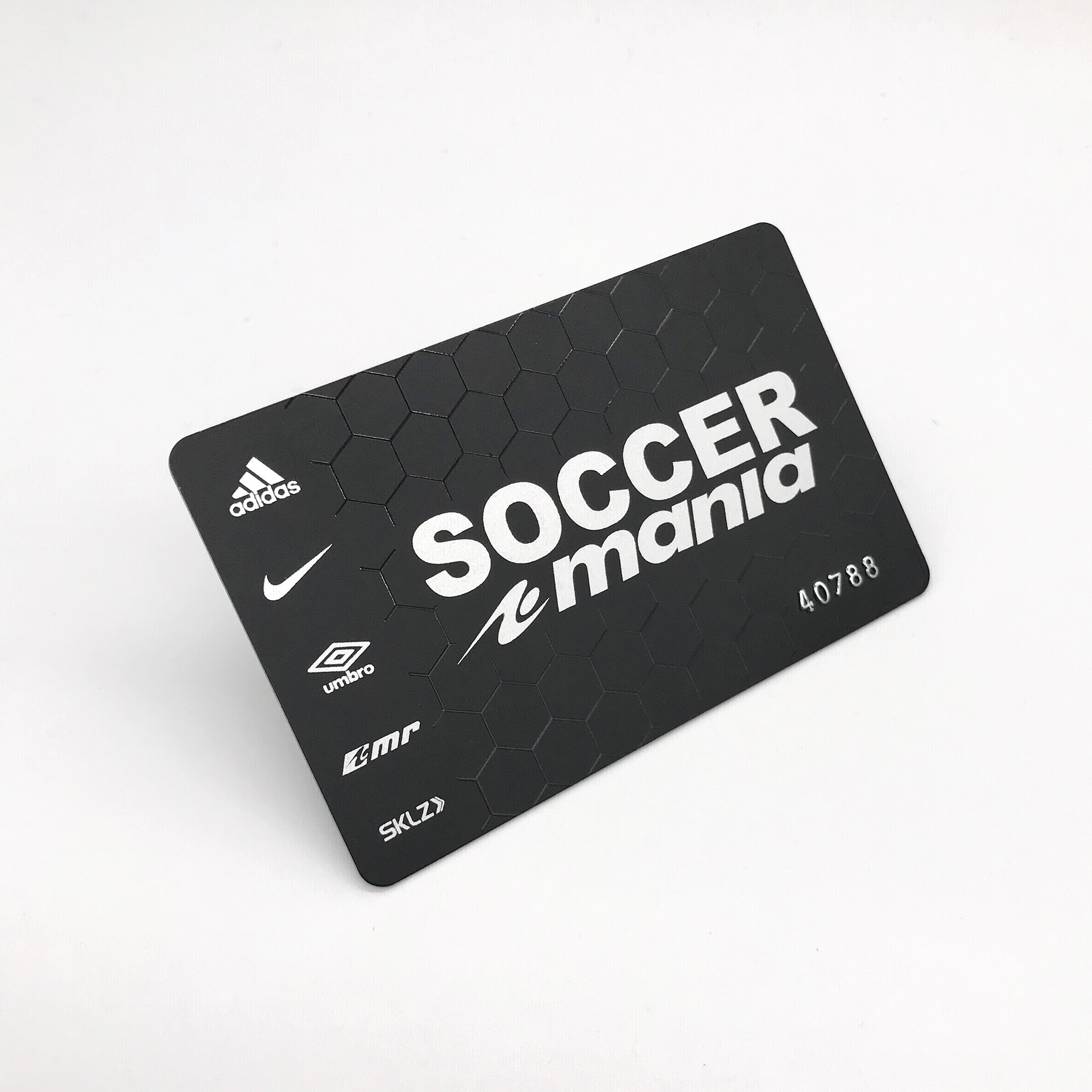 UV spot printing Plastic membership card with embossing card number