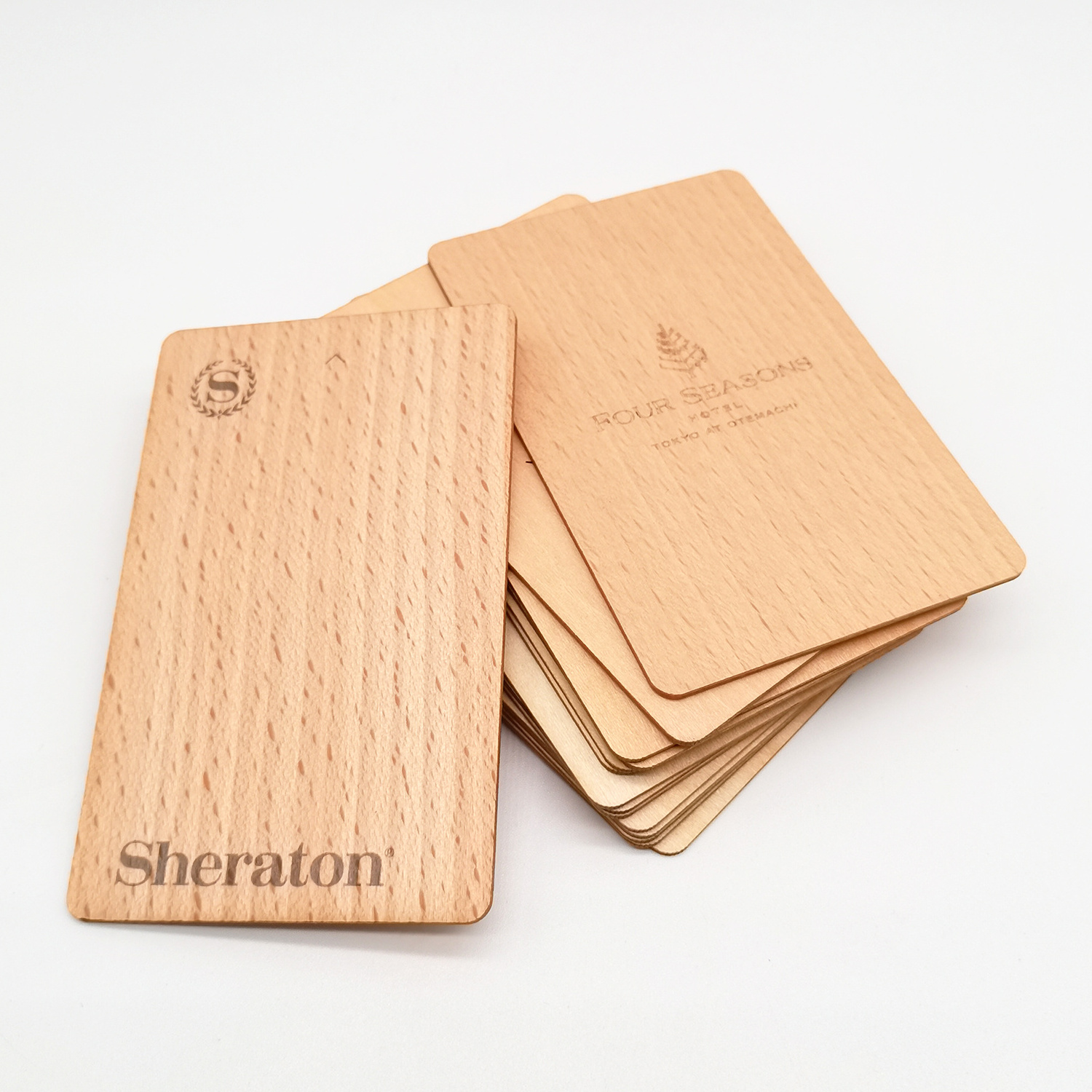 Engraving printed wooden RFID cards bamboo NFC cards for hotels and membership stores