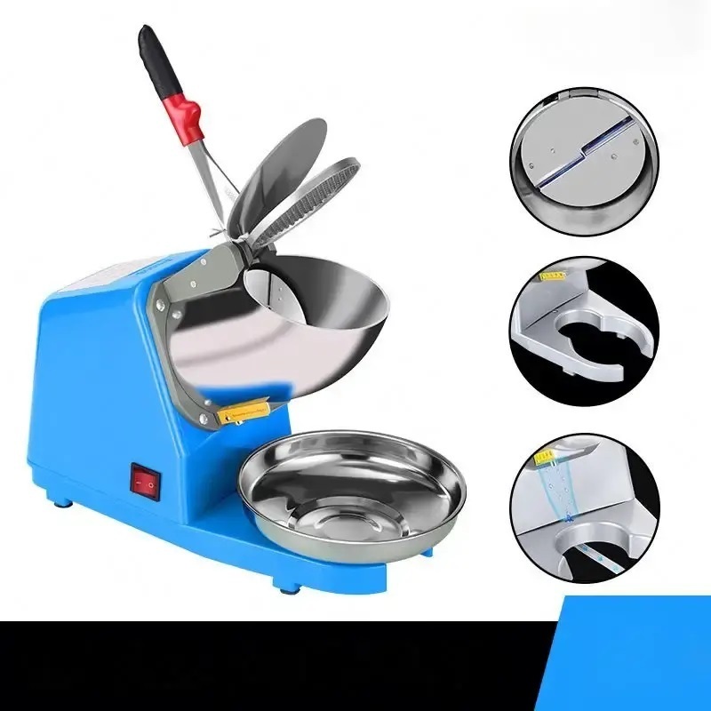 Portable Fully-automatic Snow Ice Shaver Electric Ice Crusher Shaving Counter Top Electric Crush Ice Scraper Machine