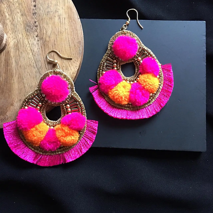 High Ranked Handcrafted Embroidery Earrings for Women with Wholesale Price