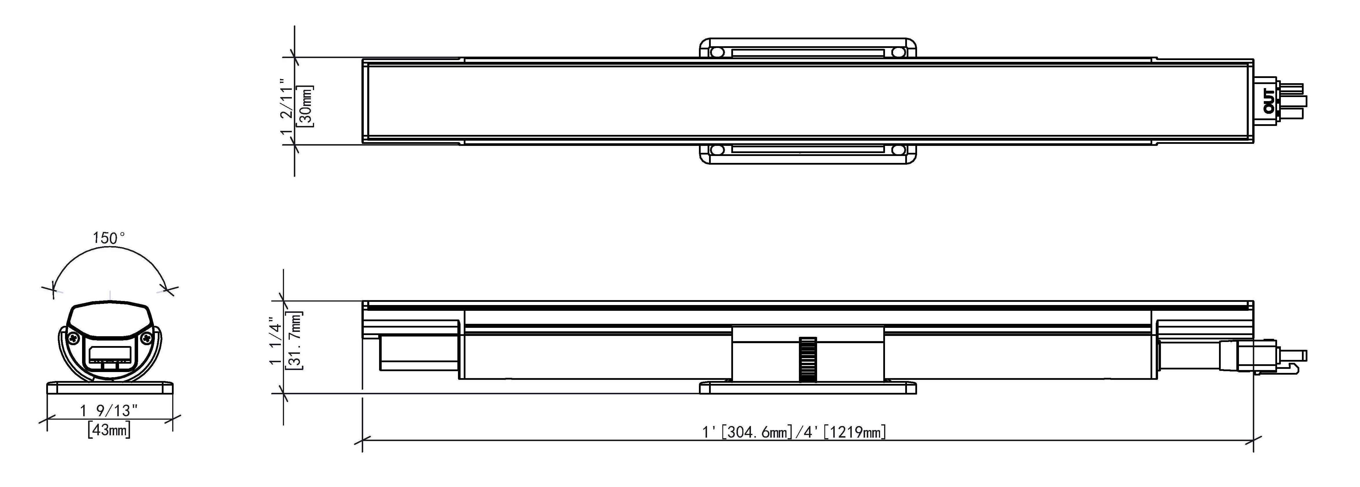 COVE001 1ft/305mm Lite Cove Light Interior ELV for Ceiling and Lobby Indoor Lighting