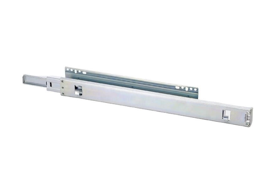 Triple extension heavy duty drawer slide for wire bseket