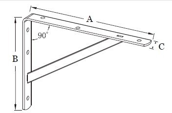 Steel L Shaped Shelf Support Triangle Wall Bracket