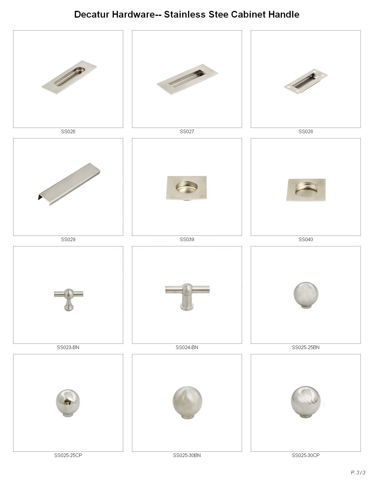 Solid stainless steel drawer knobs for kitchen cabinet drawer knobs