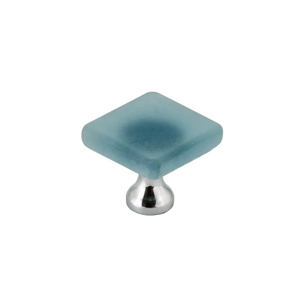 Furniture Hardware Handcraft Art Sea Glass Square  Knob