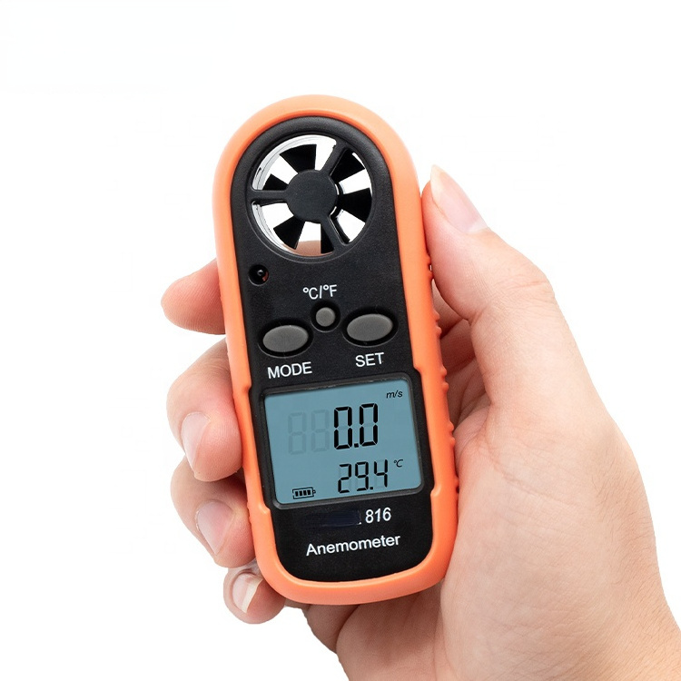 DECCA 816 Anemometer 0~30m/s wind speed meter direction Air Flow or Velocity plus Ambient Temperature Wind Digital Anemometer