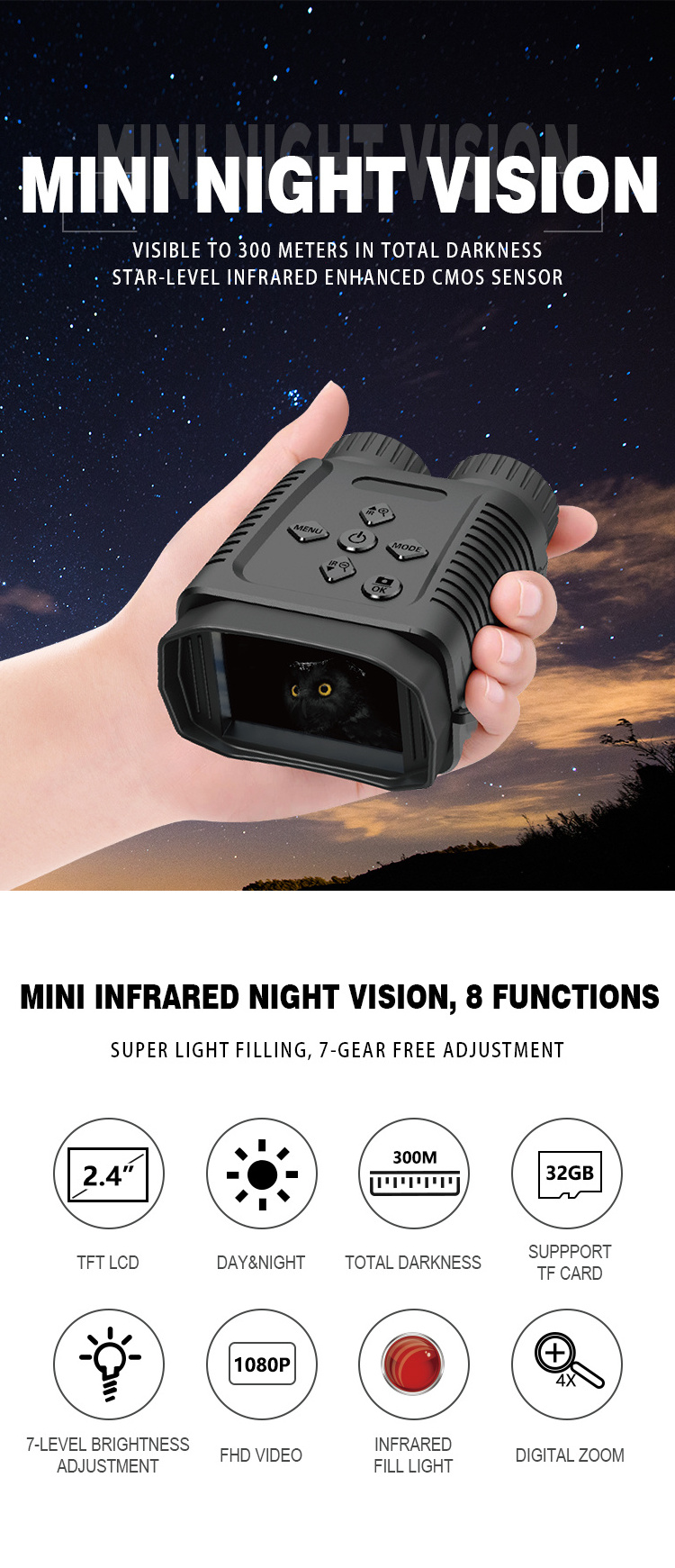 NV1182 US night vision binocular digital bestgarder infrared spy gear for kids in pocket night vision for kids