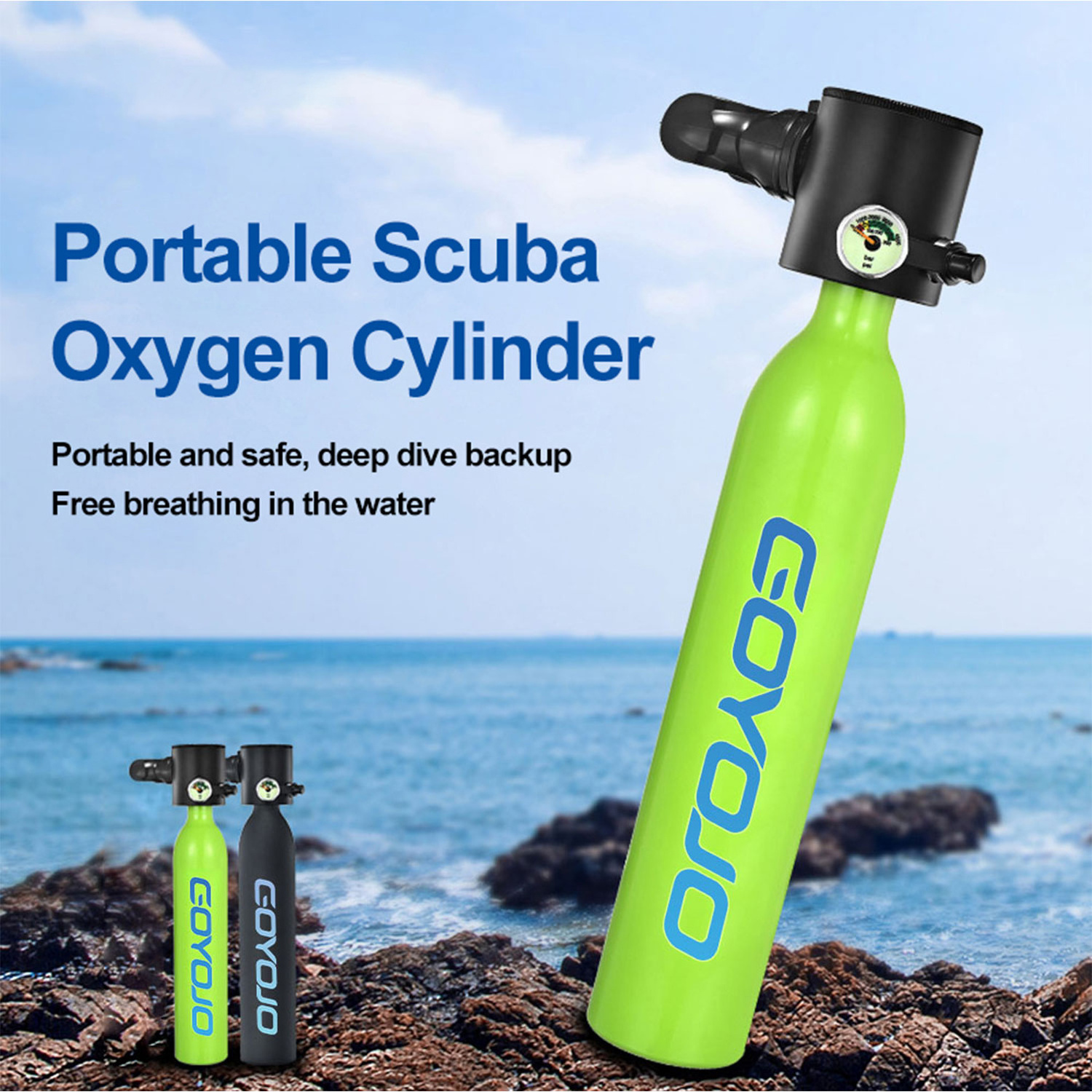 0.5L Mini Scuba Tank Dive Diving Equipment Underwater Breath Device Cylinder Oxygen 5-10 Minutes