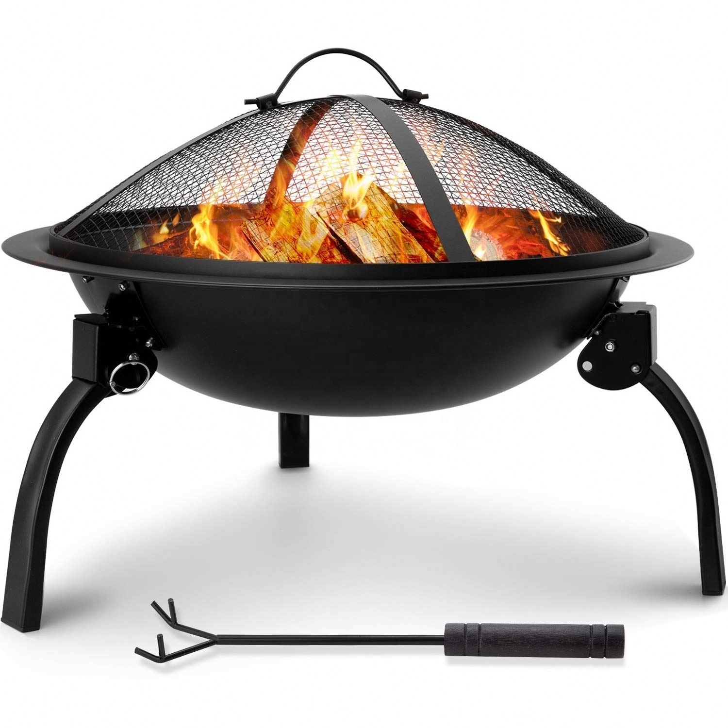 Outdoor Fireplace Fire Pit Bowl Wood Burning Firepit Small Round Firepit Stand