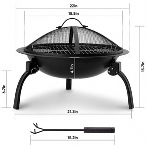 Outdoor Fireplace Fire Pit Bowl Wood Burning Firepit Small Round Firepit Stand