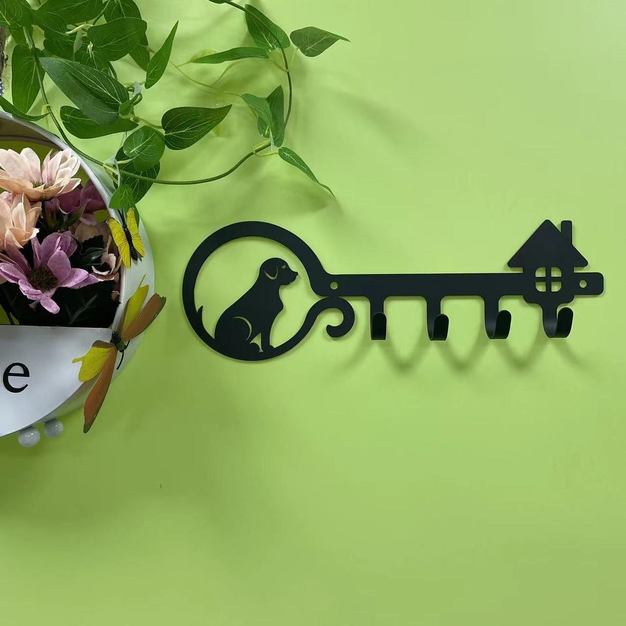 Custom Cartoon Cat Key Hook Wall Decoration Wall Mounted Clothes Hanger Coat Hook Key Holder Rack Metal Tools Multifunction