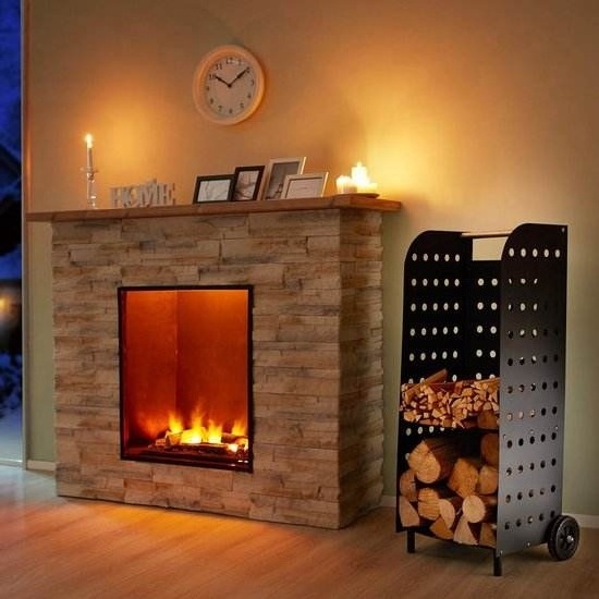 Adjustable Steel Firewood Storage Rack Heavy Duty Outdoor Fireplace Log Holder