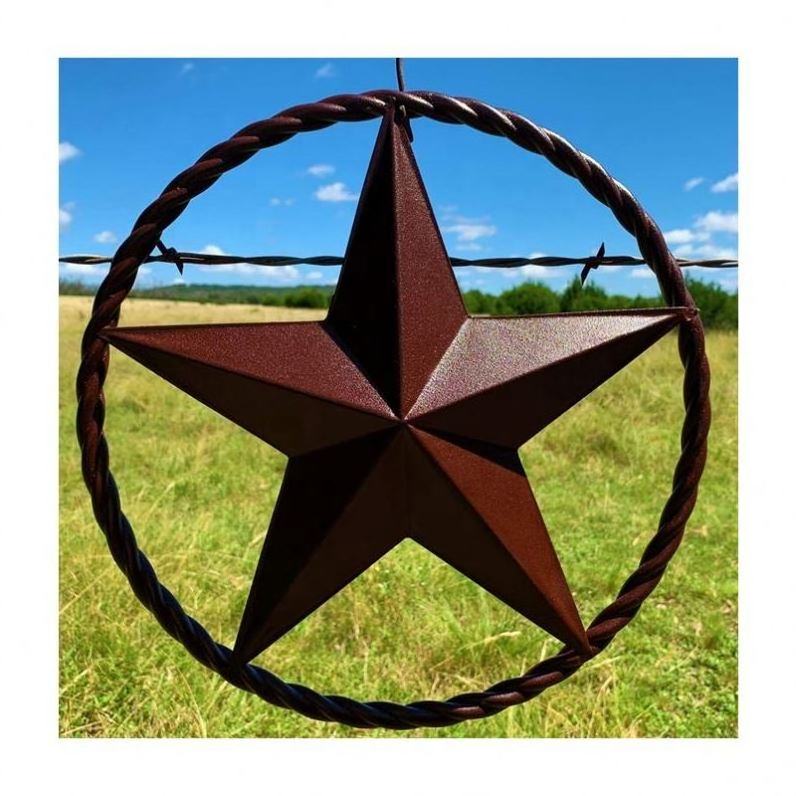 Metal Star Rustic Old Western Country Family Farmhouse Wall Hanging Decor Art