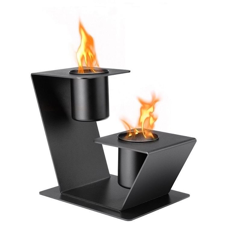 Double burners Table Top Chimenea Tabletop Portable Ethanol Fireplace Tabletop Fire Pit Mini Fire Bowl