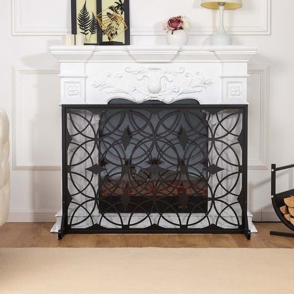 Modern Metal Fireplace Fireside Screen Fire Spark Guard Fireplace Fire Pit Screen