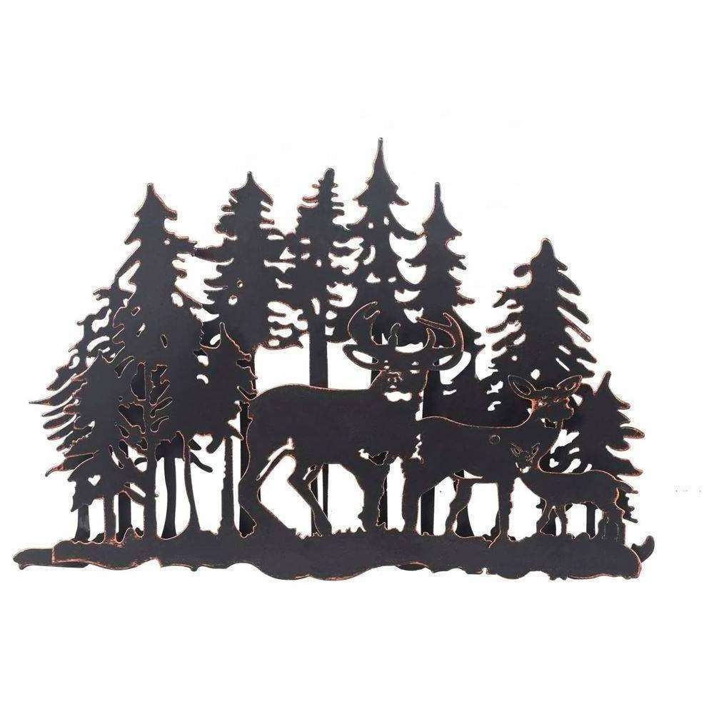 Metal Wall Art Deer Forest Wall Decor Living Room Bathroom Indoor Hanging