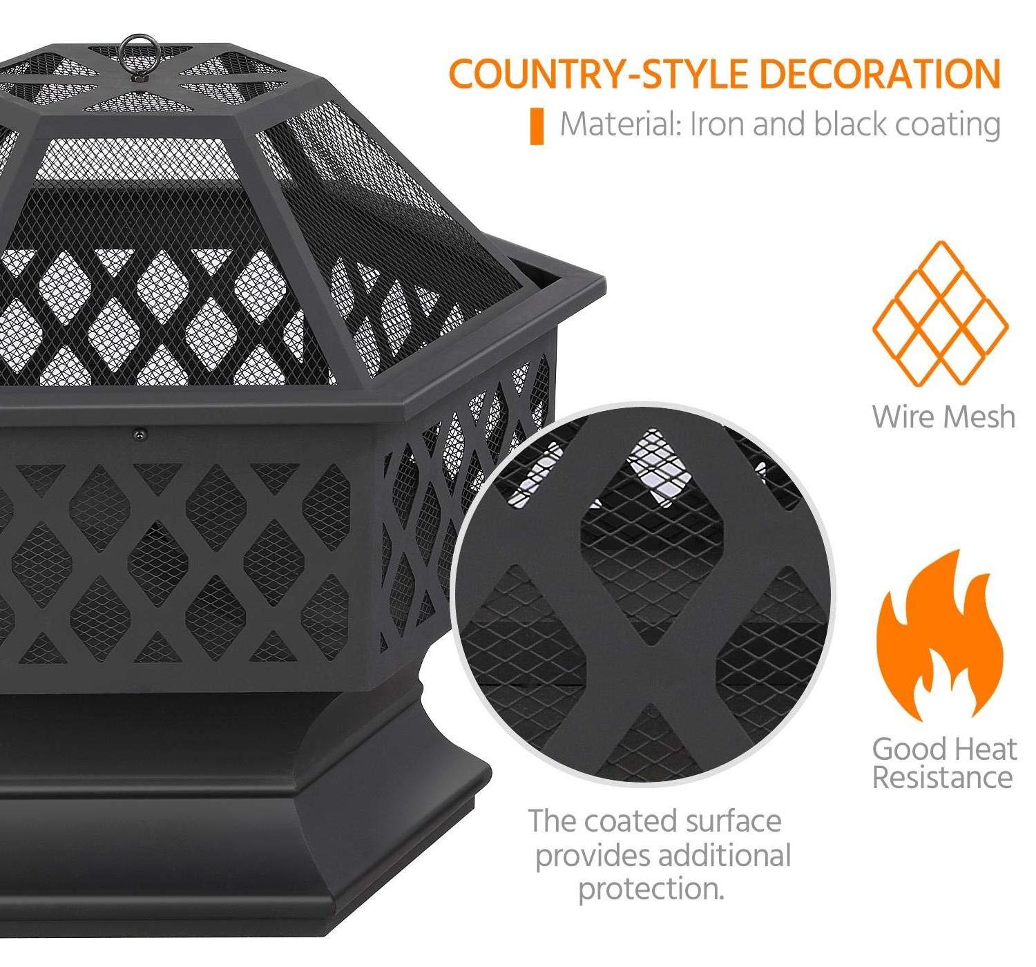 Table Top Fire Pit Bowl Iron Tabletop Fire Bowl Indoor Outdoor Portable Personal Rubbing Firewood Fire Pit