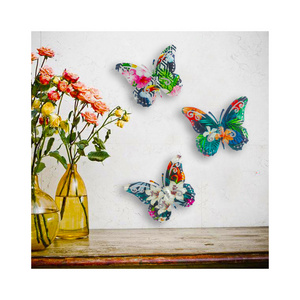 Hot Sale Metal Wall Decor Rainforest Colored Butterflies Wall Art Ornaments Wall Handing Butterfly Decor