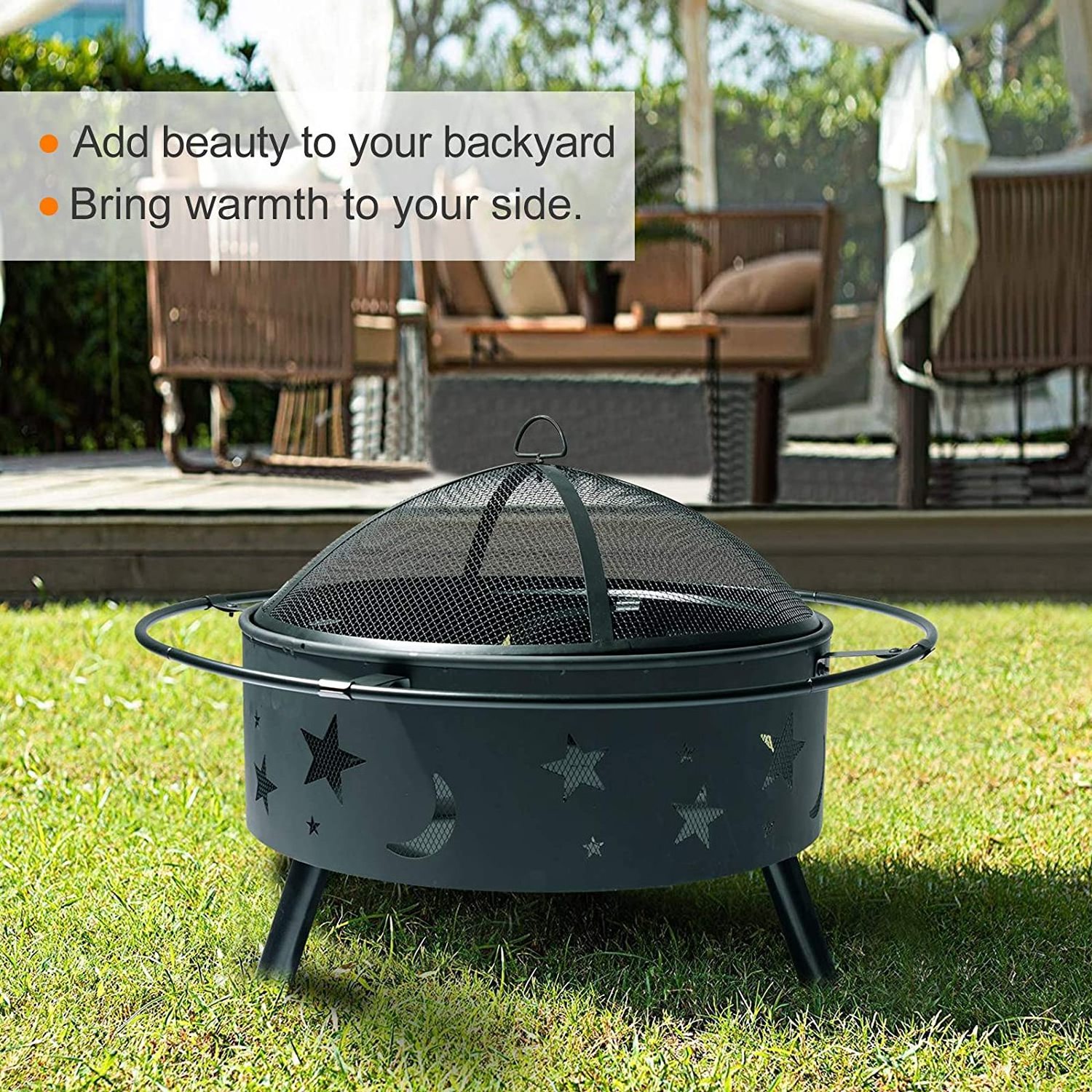 Outdoor Camping Portable Gas Fire Pit Wood Fire Pit Round Portable Fire Pits For Patio