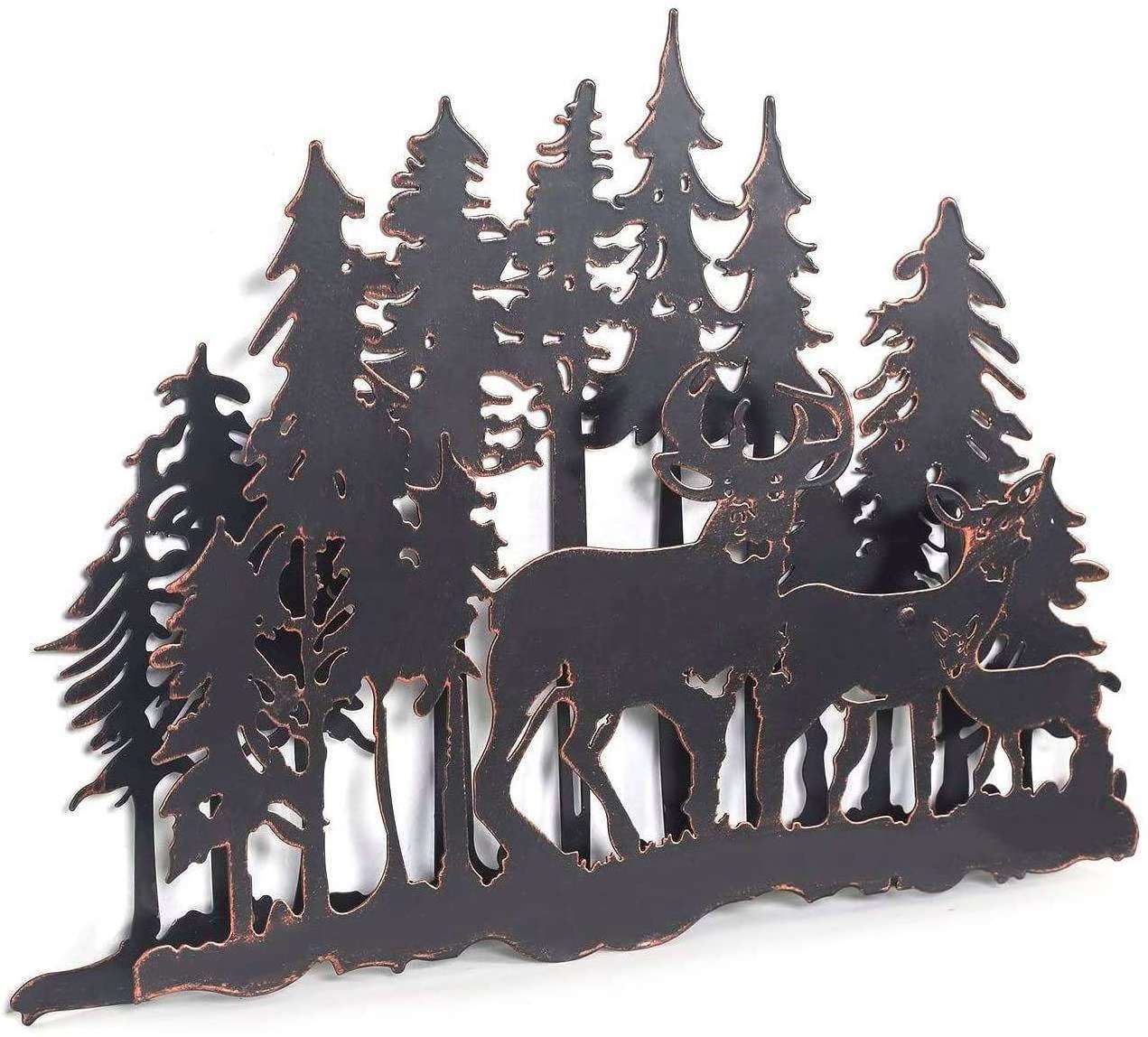 Metal Wall Art Deer Forest Wall Decor Living Room Bathroom Indoor Hanging