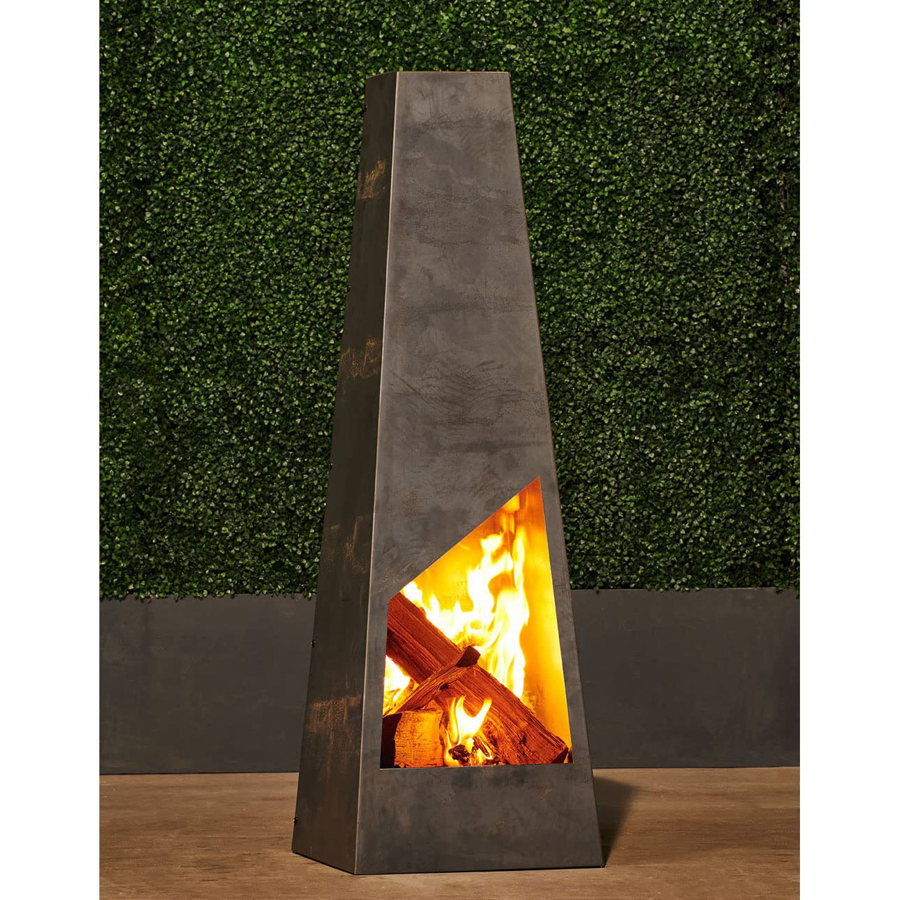 Outdoor Garden Black Chimney Bbq Charcoal Grill Wood Grate Wood-Burning Fire Pit