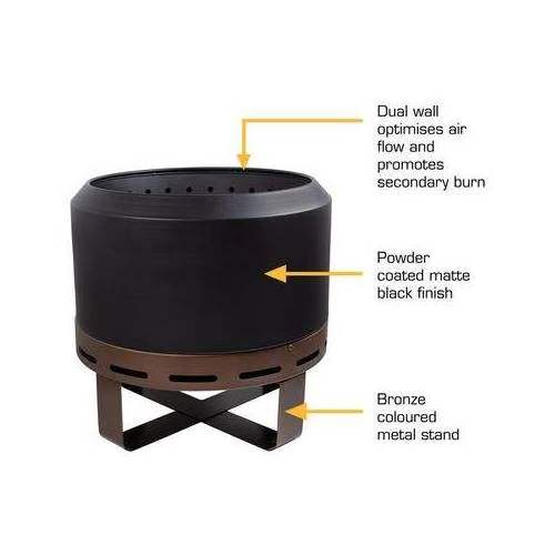 Patio Stove Wood Burning Barbecue Grill Round Outdoor smokeless Fire Pit