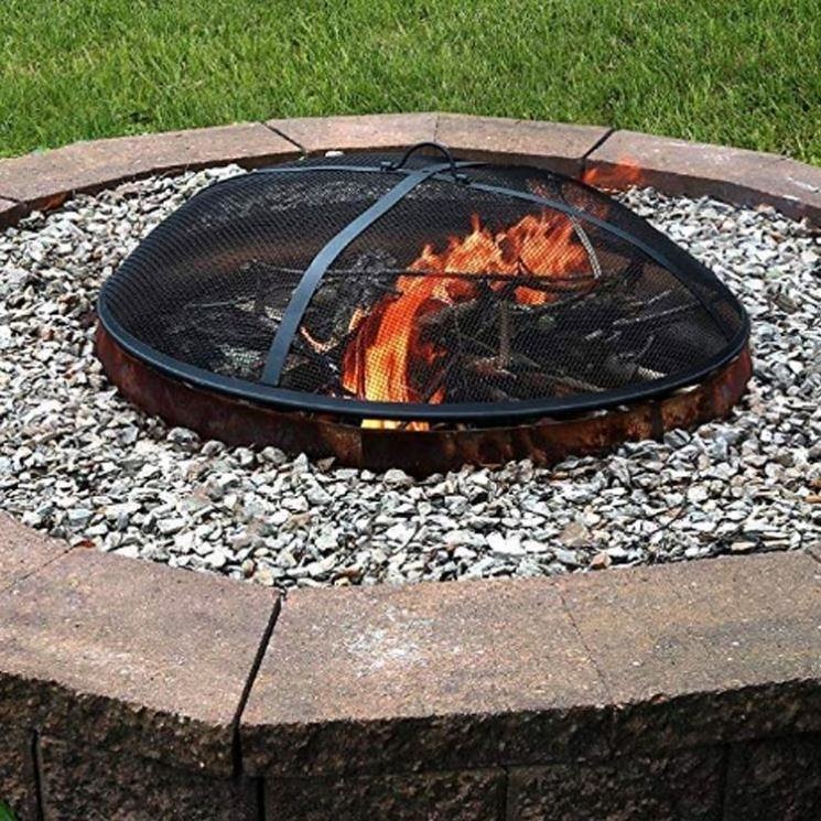 Outdoor Wood Burning Firepit Cover Steel Black Round Fire Pit Cover firepit spark guards