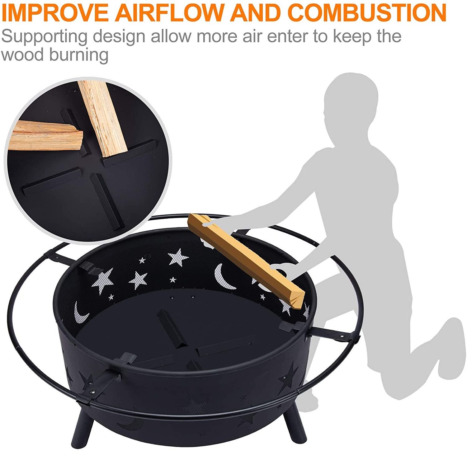 Outdoor Camping Portable Gas Fire Pit Wood Fire Pit Round Portable Fire Pits For Patio