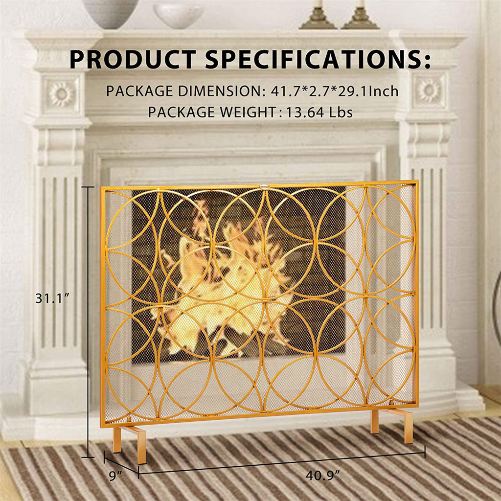 Modern Restaurants Sustainable Guard Cylinder Spark Screen Heat Deflector Fire Pit Mesh Screen Metal Decorative Screen