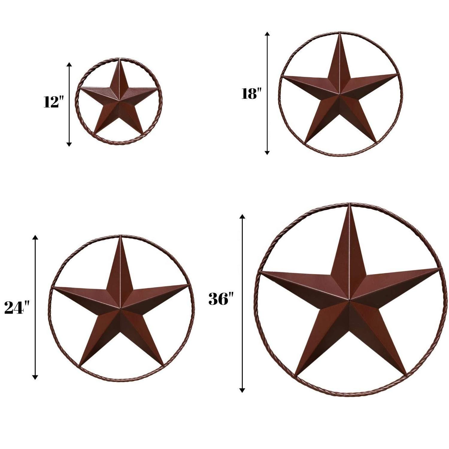 Metal Star Rustic Old Western Country Family Farmhouse Wall Hanging Decor Art