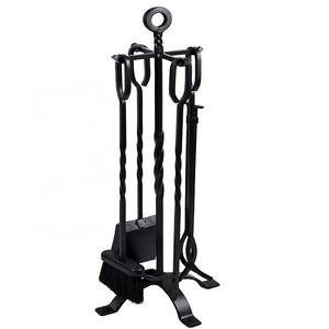 5 Pieces Indoor Wrought Iron Fireplace Accessories Fireplace Tools Set