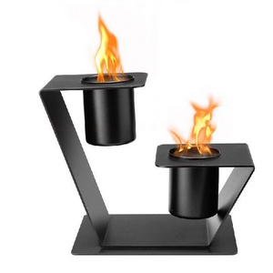 Double burners Table Top Chimenea Tabletop Portable Ethanol Fireplace Tabletop Fire Pit Mini Fire Bowl