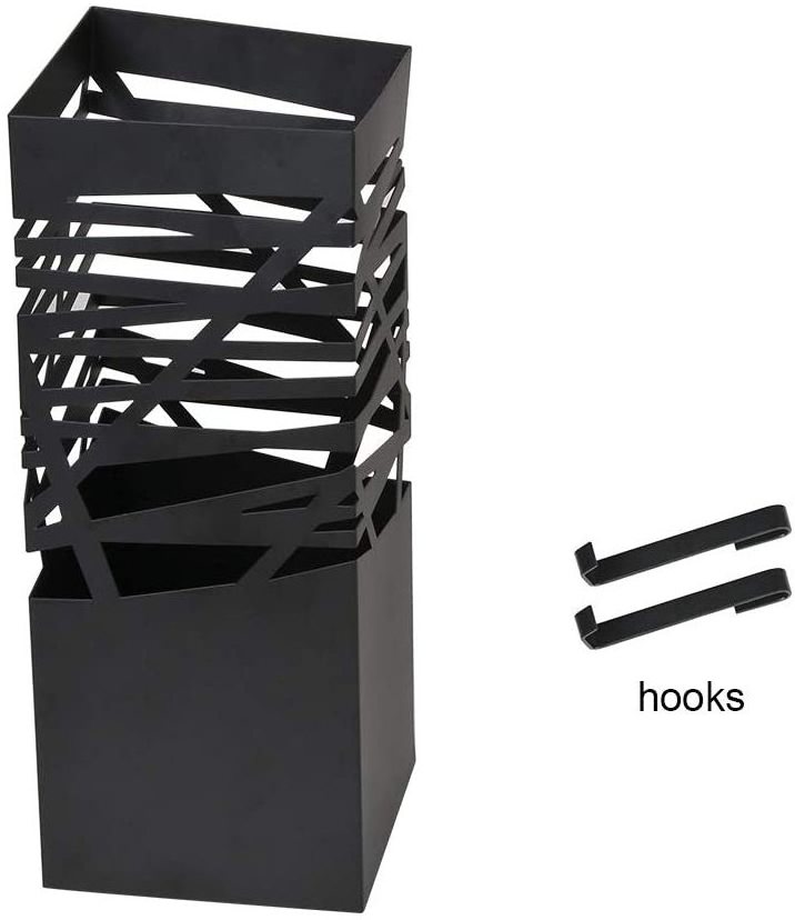 Free Standing Umbrella Stand with Tray and Hooks for Home Office Umbrella Stand Rack Square Umbrella Holder Organizer