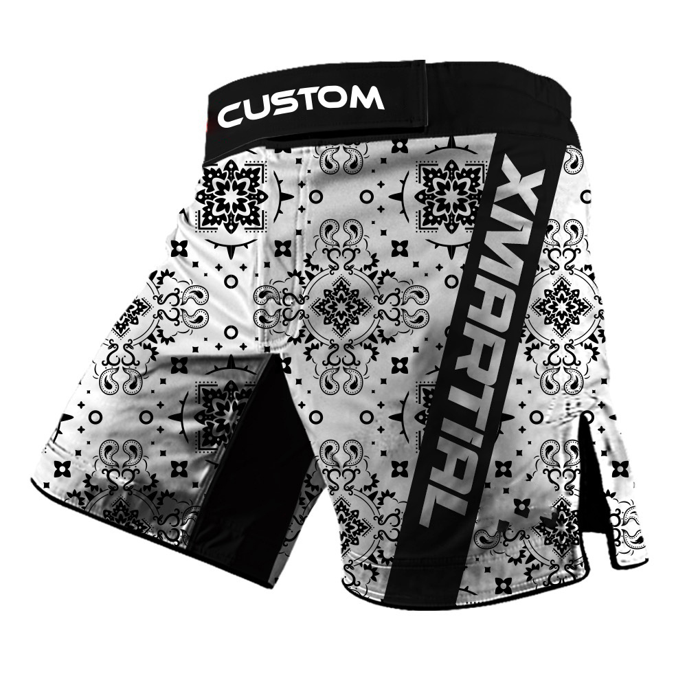 Custom Wholesale For Men With Slits Sublimation Printed No Gi Bjj Fight MMA Grappling Shorts