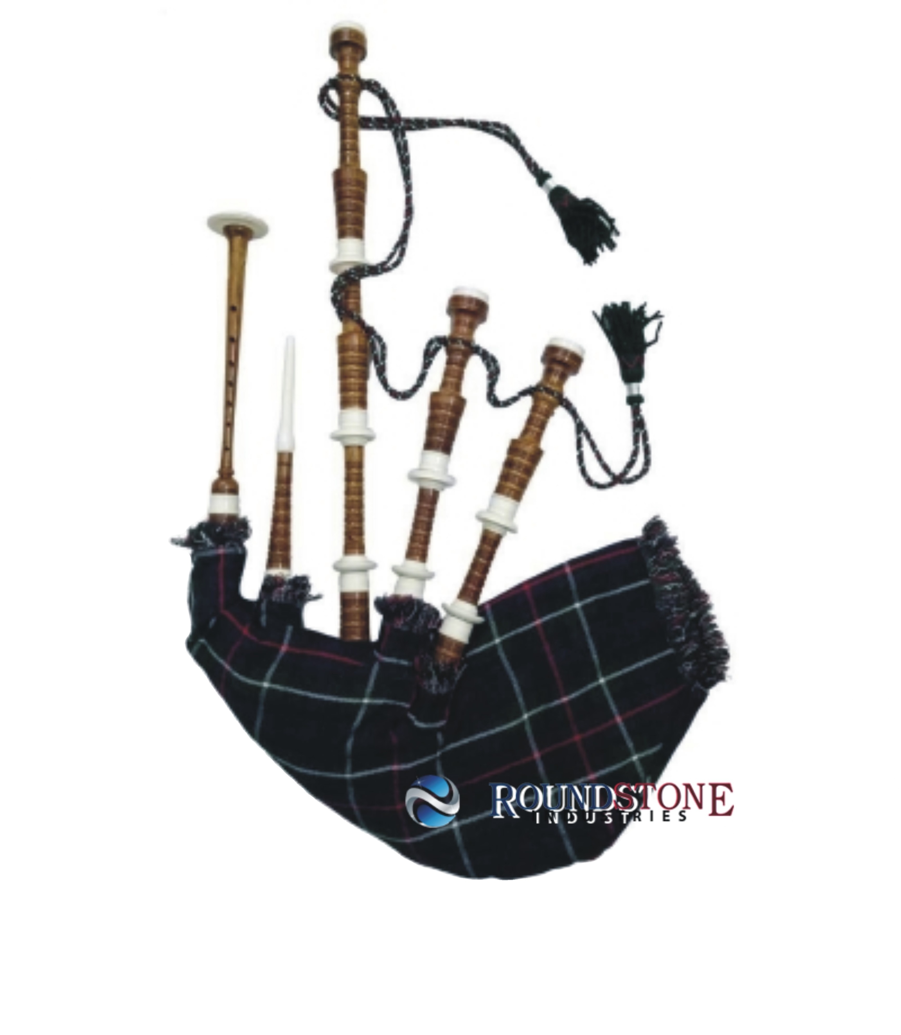 Wholesale Price Black Watch Tartan Bagpipe For Sale Custom Made Black Rosewood Bagpipes Scottish Highland Black Color Bagpipes