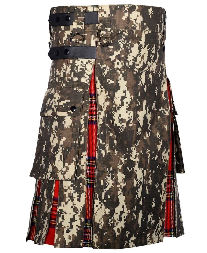 Camo Tactical Kilts quick dry cotton material Scottish Fashion Utility Kilts camouflage design For Men custom size OEM