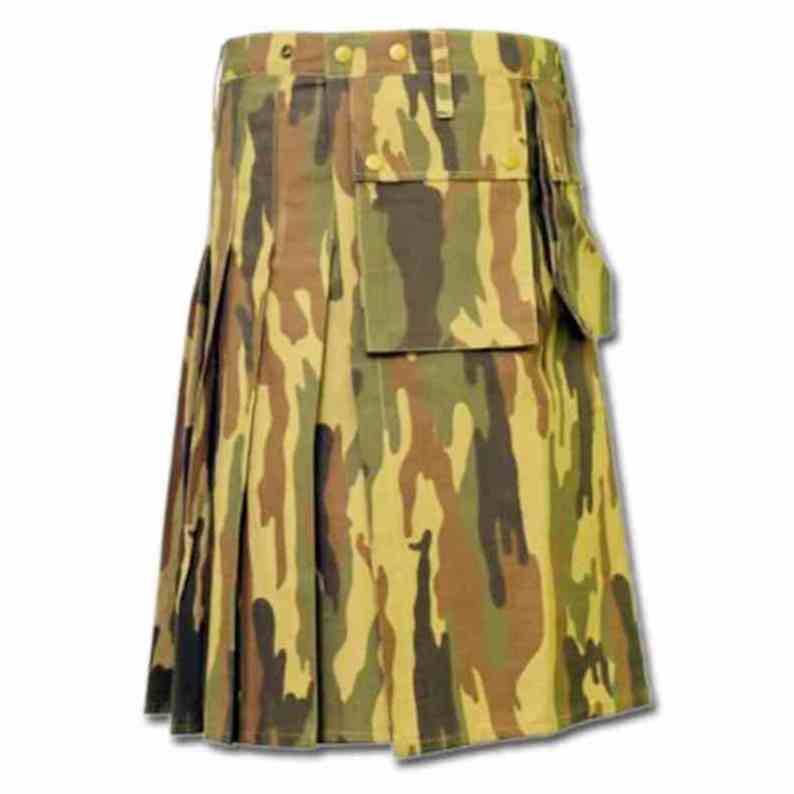 Cotton Kilt for Men's Premium Quality quick dry Scottish Utility camouflage Kilt Traditional Highland Men's Kilts customized