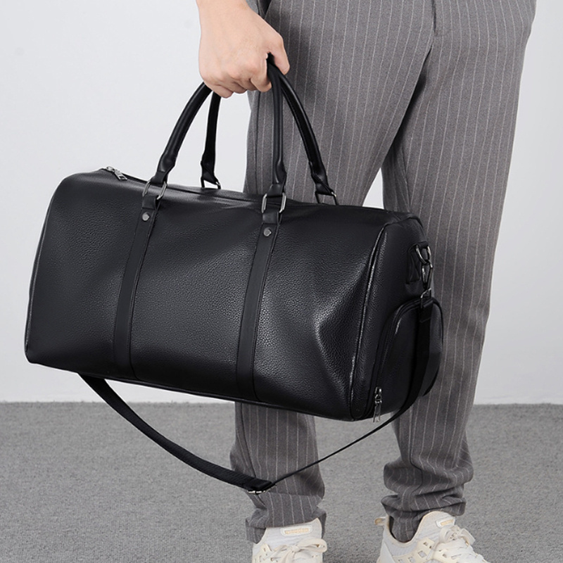 Wholesale Custom Mens Fashion Sports Travel Gym Shoes Bags Waterproof Leather Duffle Bag with custom packing